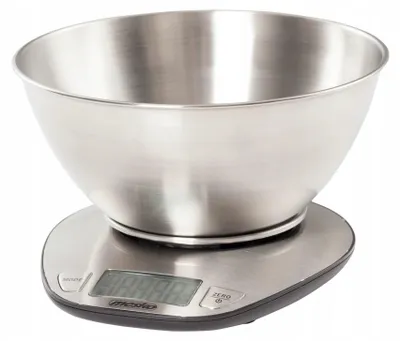 Obrázek produktu pro Kuchyňská váha s miskou – Digitální váha s vysokou přesností – Miska s objemem 2 litry – LCD displej – Nerezová ocel