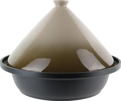 Image de COOK CONCEPT - KC24041 - Tajine induction fonte aluminium rond vitrocéramique inox taupe cuisine plaque de cuisson