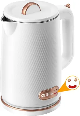 Produktbild von Wasserkocher 1,8L Edelstahl BPA-frei, kabellos, Teekocher elektrisch mit automatischer Abschaltung, Trockenlaufschutz,doppelwandigem Design,360° Basis