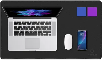 Produktbild von Upgrade Knodel Schreibtischunterlage 60x35cm PVC-Leder Laptop Tischunterlage wasserdicht doppelseitig Schwarz