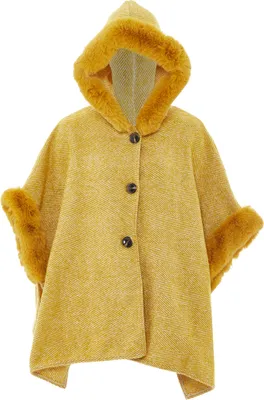 Produktbild von FRAULLY damen strickponcho - gelb, M