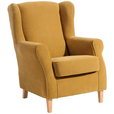 Produktbild von Max Winzer Ohrenbackensessel Lorris - Velourstoff mais - Maße: 77 x 86 x 103 cm