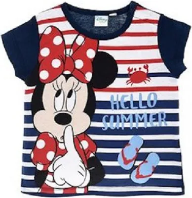 Produktbild von Disney Minnie Mouse Baby Mädchen T-Shirt 'Hello Summer' Blau, Größe:67