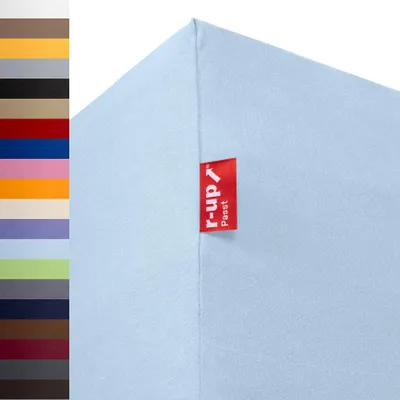 Immagine prodotto di r-up Passt Lenzuolo con angoli 90x200-100x200 fino a 35 cm di altezza azzurro 100% cotone 130 g/m²
