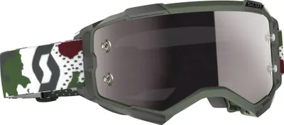 Image de SCOTT Goggle Fury, Farbe:dark green/white / silver chrome works