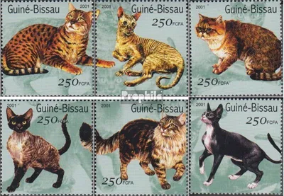 Produktbild von Briefmarken Guinea-Bissau 2001 Mi 1522-1527 (kompl.Ausg.) postfrisch Katzen