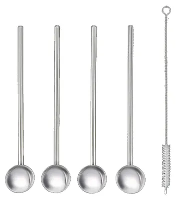 Produktbild von 4er Set Edelstahl Cocktaillöffel Langstiellöffel Cocktail Löffel