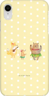 Produktbild von Mr. & Mrs. Panda Iphone XR Handyhülle Waldtiere Aloha - Gelb Pastell - Geschenk, Premium Kunststoff, Lustige Sprüche, Tanzen, Bär, Wald, Igel, Musik, Leben, Handy Case