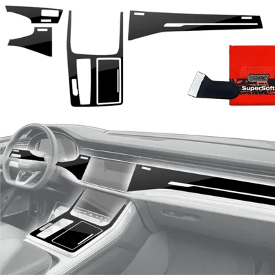 Produktbild von 5in1 Schutzfolien Grizz Protector für Mittelkonsole & Armaturenbrett - Audi Q8 (2019-2024) Schwarz Glanz