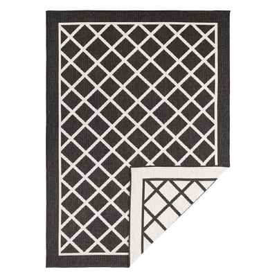 Produktbild von Wendeteppich Sydney Schwarz Creme In- & Outdoor, Größe:160x230 cm