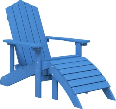 Produktbild von vidaXL Adirondack-Gartenstuhl mit Fußteil HDPE Aquablau