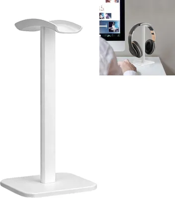 Produktbild von Headset-Halterung weiß, universal, für Schreibtisch, Over-Ear-Kopfhörer, Handyhalter