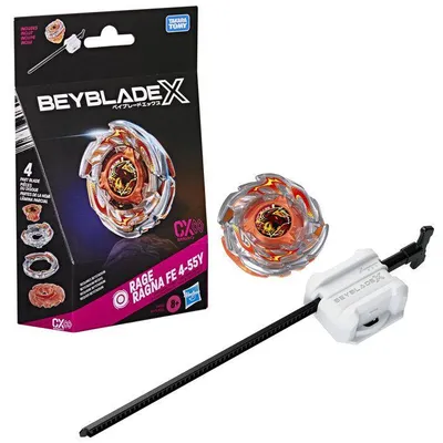 Image de Beyblade X Starter Pack Rage Ragna FE 4-55Y CX Infinity, toupie d'endurance et lanceur, dès 8 ans