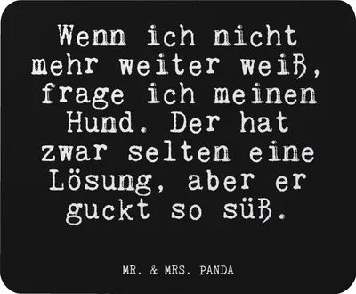 Produktbild von Mr. & Mrs. Panda Mouse Pad Wenn ich nicht mehr... - Schwarz - Geschenk, Spruch, Herz, Herrchen, Mousepad, computermatte, Liebe, Sprüche, pc mausunterlage, Mauspad