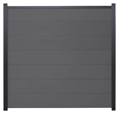 Produktbild von Ligna Gard WPC Zaun XL Baltrum ca. 180 x 180 cm Sichtschutz Steckzaun Steingrau Ohne Pfosten Ohne Abschlussleiste