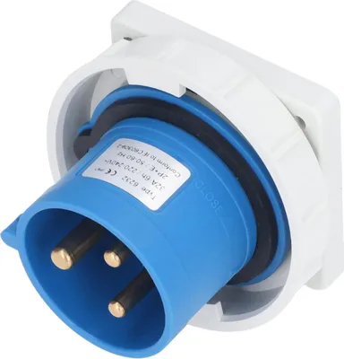 Obrázek produktu pro Průmyslová zásuvka IP67 Vodotěsný mosazný kontakt Letecký konektor 2P+E 32A 220240V