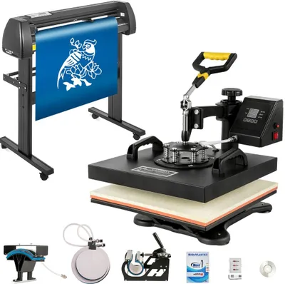 Image de Machine à presser à chaud 5 en 1 Presse à transfert et machine à presser à chaud, 38x38 cm - 870 mm Découpeuse vinyle Découpeuse de bureau (38x38 cm)