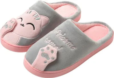 Image de ASKSA Pantoufles en coton pour hommes, Pluesch Hiver Chaud Chaussons Doublés Mules Douces Confortables, Rose, Taille : 40-41