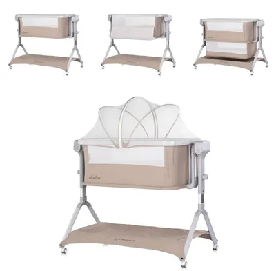 Produktbild von Chipolino Beistellbett Electra Schaukelfunktion Musik Korb Moskitonetz Matratze beige