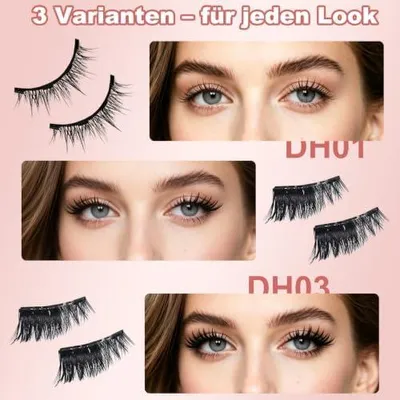 Produktbild von Magnetische Wimpern ohne Eyeliner mit Applikator, wiederverwendbare natürliche Wimpern ohne Kleber