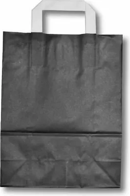 Produktbild von 250x Papiertragetaschen aus Kraftpapier 220+100x280mm schwarz