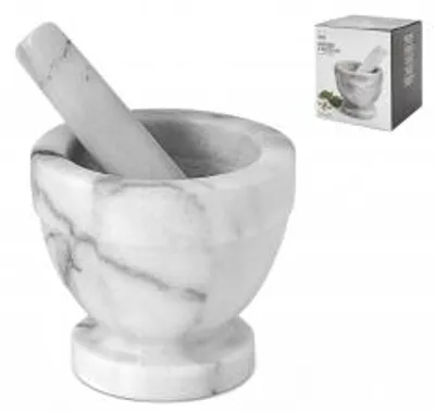 Immagine prodotto di H&H Mortaio In Marmo Bianco Con Pestello Cm 12