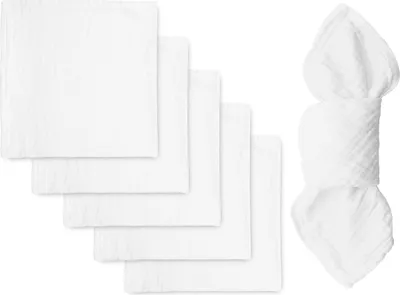 Produktbild von 6er Set Musselin Stoffservietten, 50x50 cm, weiß, bügelfrei