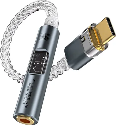 Produktbild von INF BA23 USB-C auf 3,5-mm-Audio-Klinkenadapter mit integriertem DAC Grau