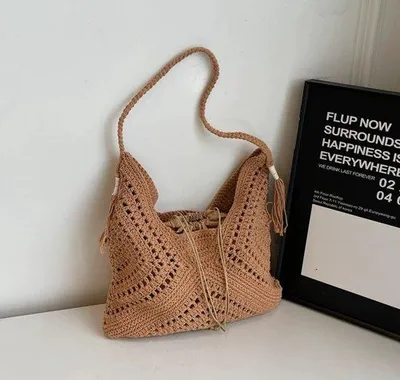Obrázek produktu pro Slámová taška přes rameno, hnědá