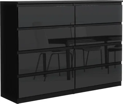 Produktbild von Kommode Zephyro 140 cm. Variante: Farbe Schwarz Hochglanz
