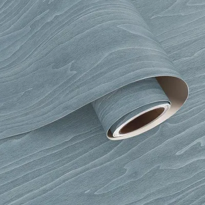 Produktbild von Unyqoos® selbstklebende Holz-Tapete in eleganten Blautönen für Möbelrenovierung