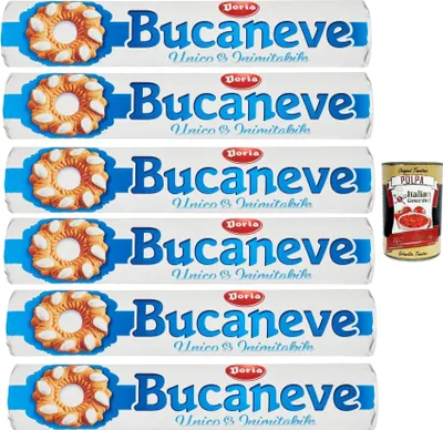Produktbild von Doria Kekse Bucaneve Butterkeks kekse mit Zucker 6x 200g cookies biscuits snack + Italian Gourmet polpa 400g