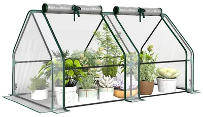 Produktbild von SUGIFT Mini Gewächshaus Balkon Stahlrahmen PVC-Folie, Transparent