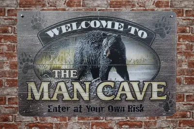 Produktbild von Blechschild Welcome to the Mancave - Metallschild - Mancave Dekoration - Retro - Metallschilder - Metal Sign - Spruchschild.