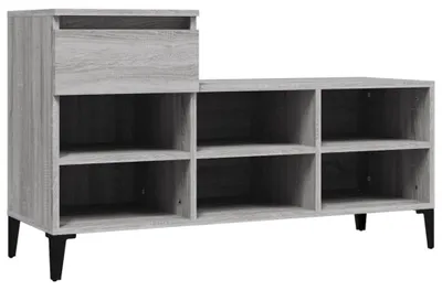 Zdjęcie produktu dla vidaXL Stojak na buty szary Sonoma 102x36x60 cm Materiał drewnopochodny