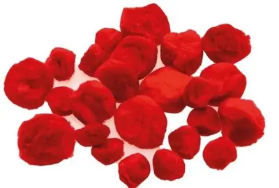 Zdjęcie produktu dla Pompony puszyste czerwone 24szt