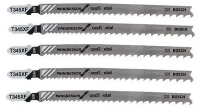 Image de Lot de 5 lames de scie sauteuse T 345 XF BOSCH 2608634994 pour bois et métal