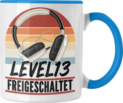 Produktbild von Trendation - 13. Geburtstag Tasse Jungs Gaming Official Teenager 13er Geburtstag Geschenkidee Level 13 Freigeschaltet (Blau)