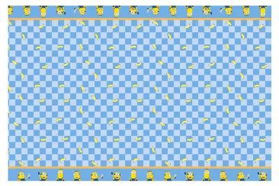 Produktbild von Papiertischdecke Minions 180x120cm Blau / Gelb