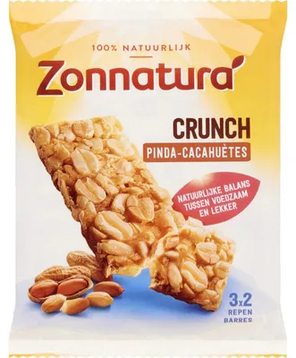 Zdjęcie produktu dla Zonnatura Crunch Pinda Bar 135g – Chrupiąca przekąska orzechowa, naturalna przyjemność