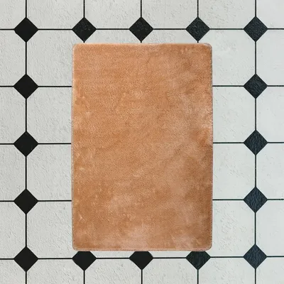 Produktbild von Badteppich Beige 70x120 cm flauschig saugfähig strapazierfähig pflegeleicht