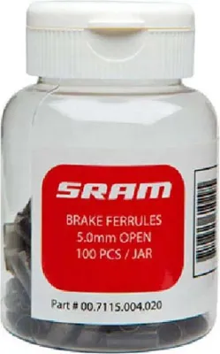 Productafbeelding van SRAM eindhuls, zwart, open, 5,0 mm, 100 stuks.