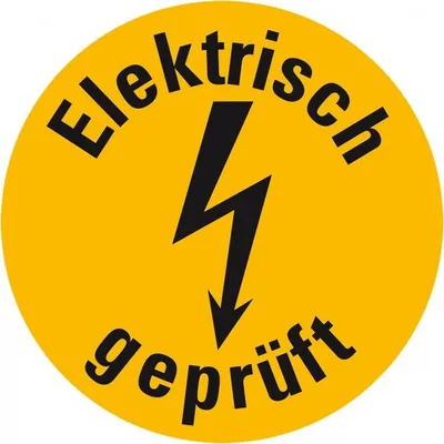 Produktbild von Dreifke® Aufkleber I Prüfplakette Elektrisch  Blitzpfeil, gelb, Dokume...