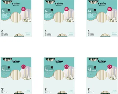 Produktbild von Bolsius Professional - Gastronomie-Kronenkerzen - 24 Stück pro Packung - Weiß - Vorteilspack - 144 Stücke - 6 Verpackung