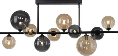 Produktbild von Paul Neuhaus LED Deckenlampe POPSICLE schwarz 10-flammig Rauchglas G9 wechselbar Wohnzimmer, Esszimmer, Küche, Flur, Büro