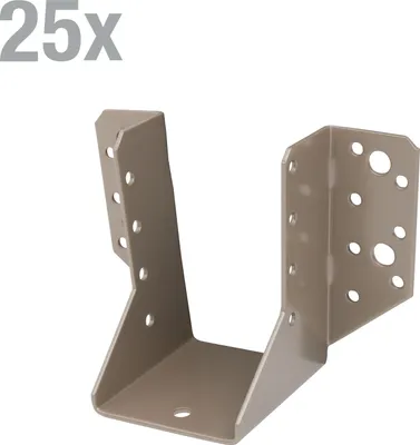 Image de Alberts 822125 Sabot de poutre DURAVIS®, type A, revêtement duplex brun rouille, largeur intérieure 60 mm, hauteur 100 mm, set de 25 pièces