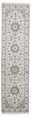 Produktbild von Nain Teppich Läufer Creme 80x300 cm | Handgeknüpfter Teppich für Wohn- und Schlafzimmer
