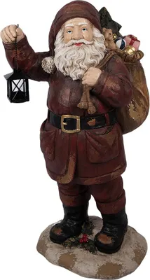 Image de Clayre & Eef Figurine de décoration Père Noël 37x39x82 cm rouge Matériau céramique