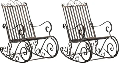 Produktbild von 2er Set nostalgische Schaukelstühle - Antikstil - Eisendesign