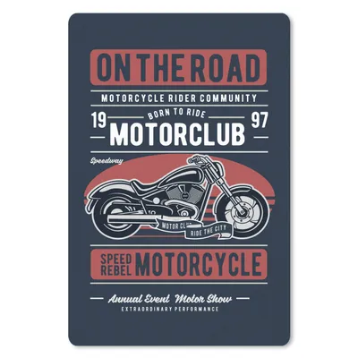 Produktbild von MuchoWow® Mauspad Mousepad Motorrad - Retro - Briefe - Schwarz 18x27 cm - Mousepads - Maus Mat - Pad - Mausunterlage